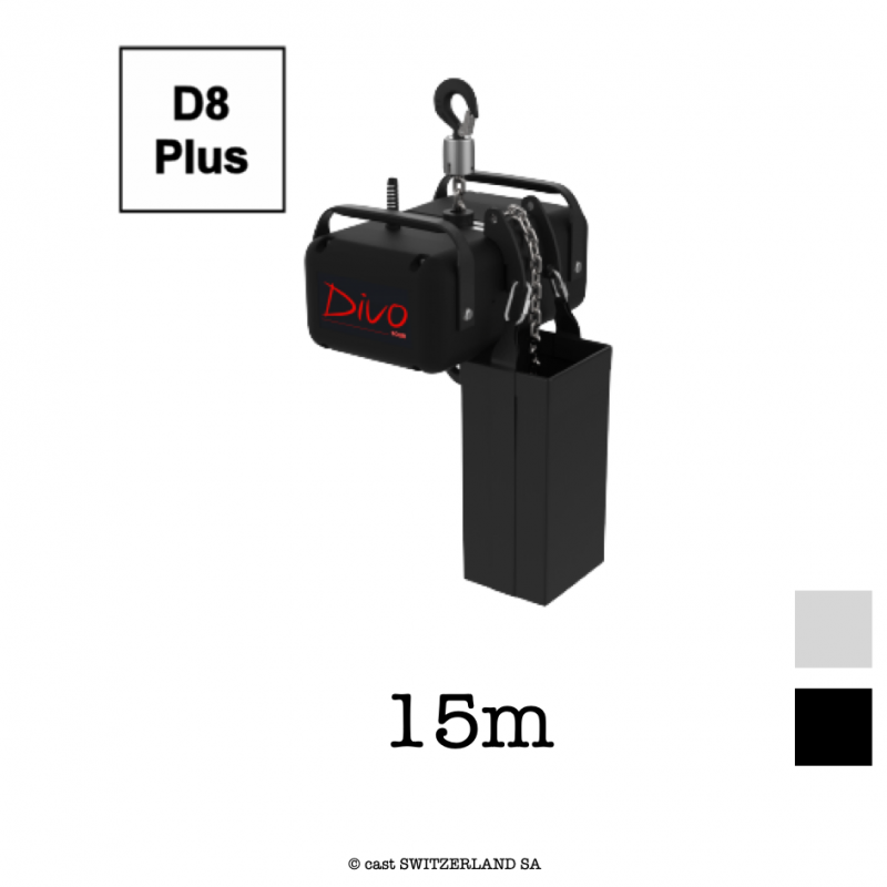 FOUR D8plus, 1000kg | 8:1 | 4m/min | schwarz | Kette 15m, verzinkt