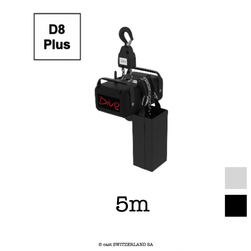 FOUR D8plus, 2000kg | 8:1 | 2m/min | noir | Châine 5m, galvanisé