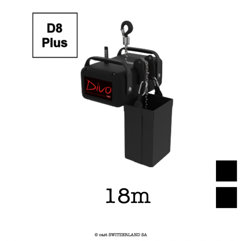 TWO D8plus, 320kg | 10:1 | 4m/min | noir | Châine 18m, noir