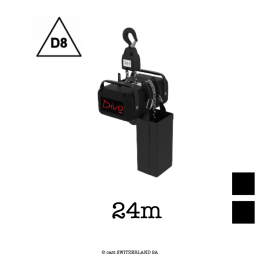 FOUR D8, 2000kg | 8:1 | 2m/min | schwarz | Kette 24m, schwarz