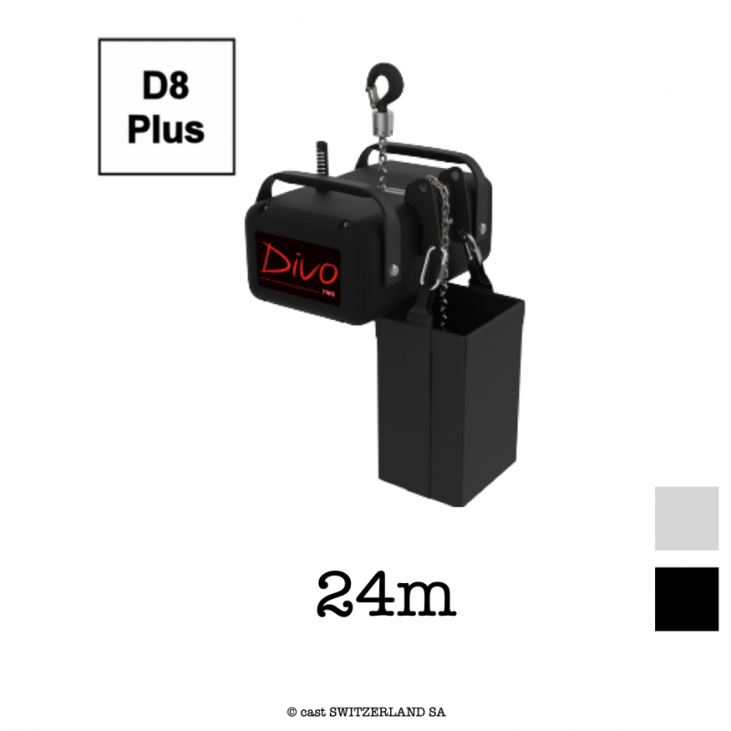 TWO 125 D8plus, 125kg | 10:1 | 16m/min | schwarz | Kette 24m, verzinkt