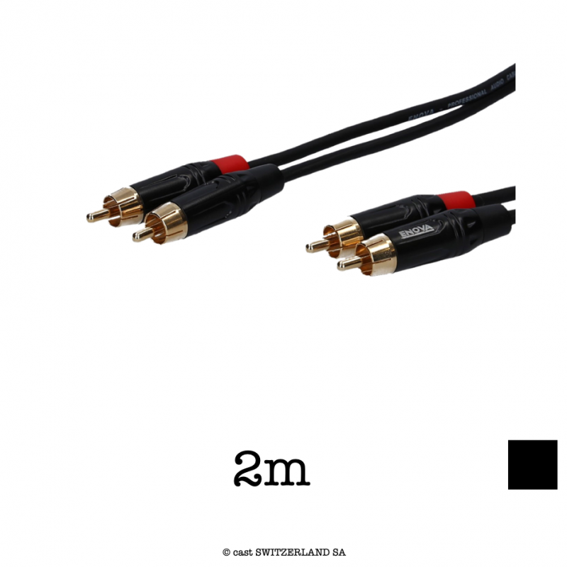 Stereo Kabel Cinch, schwarz, 2m