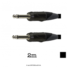 Câble d'instrumentation Jack6.3 mâle, noir, 2m