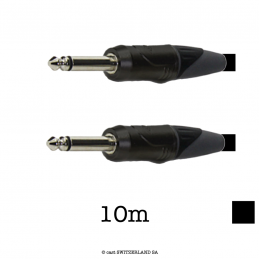 Câble d'instrumentation Jack6.3 mâle, noir, 10m