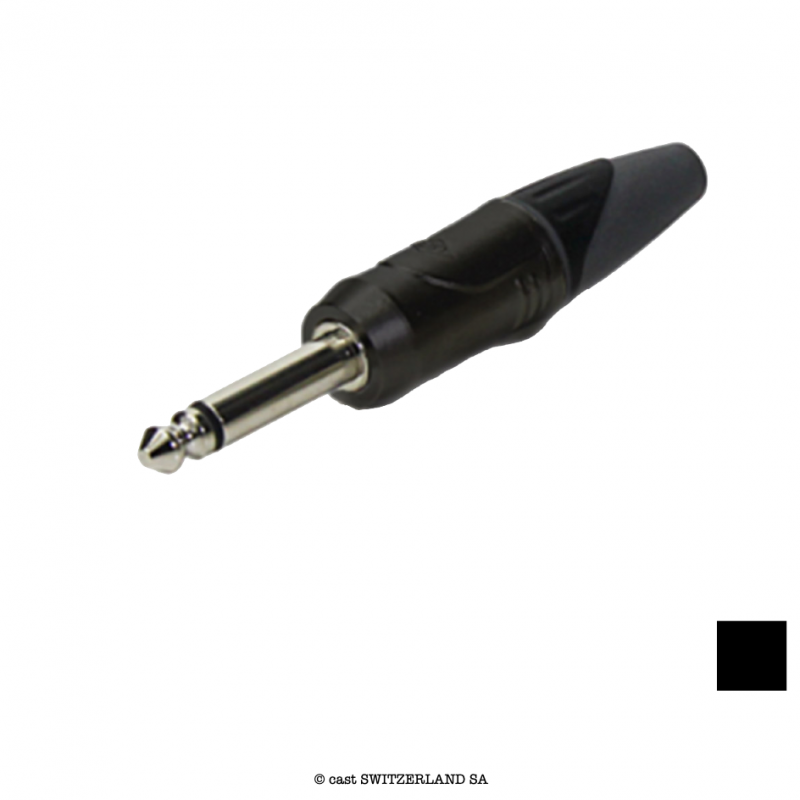 Connecteur de câble Jack 6,3 mm TS mono, PL22MB, noir