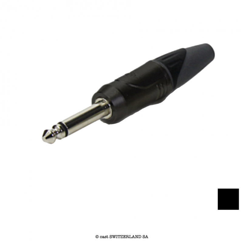 Jack6.3mm TS Kabelstecker mono, PL22MB, schwarz