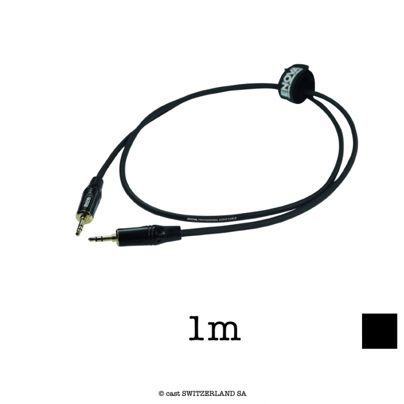 Stereo Kabel miniJack3.50.14, schwarz, 1m