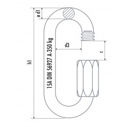 Maillon rapide 246/4, 180kg | noir