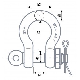 Schäkel mit Splint HF 506 S | 1/4, 500kg | 6:1 | verzinkt