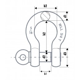 Schäkel HF 502 S | 1/4, 500kg | 6:1 | verzinkt