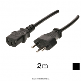 Câble T12 » C13 | H05VV-F1 | noir, 2m