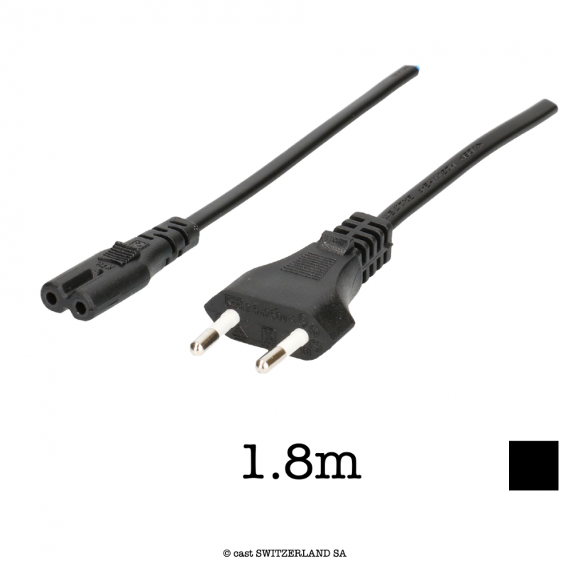 Apparatekabel T26 » C7 | TDLF H03VVH20.75 | schwarz, 1.8m