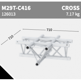 M29T-C416 Kreuz-Stück 4-Weg | silber | L= 71cm