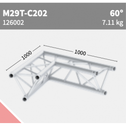 M29T-C202 Ecke 2-Weg 60° | schwarz | L= 100cm