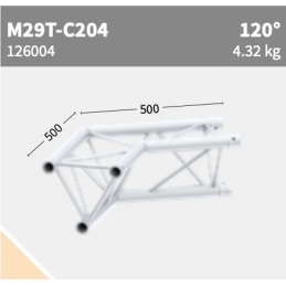 M29T-C204 Ecke 2-Weg 120° | schwarz | L= 50cm