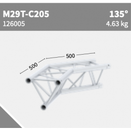 M29T-C205 Ecke 2-Weg 135° | schwarz | L= 50cm