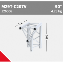 M29T-C207V Vertikal 2-Weg 90° Apex in | schwarz | L= 50cm