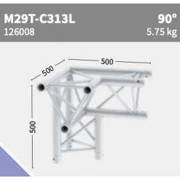 M29T-C313L Ecke 3-Weg 90° Apex down l | schwarz | L= 50cm