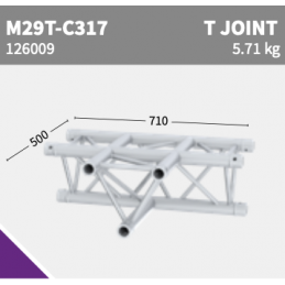 M29T-C317 T-Stück 3-Weg | schwarz | L= 71cm