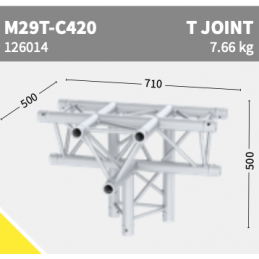 M29T-C416 Joint en T 4-voies vertical apex down | noir | L= 71cm