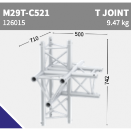 M29T-C521 T-Stück 5-Weg vertikal Apex down | schwarz | L= 71cm