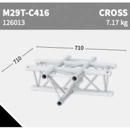 M29T-C416 Kreuz-Stück 4-Weg | schwarz 30%gloss | L= 71cm