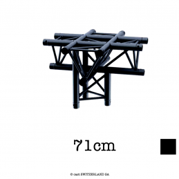 M29T-C524 Croix 5-voies vertical apex down | noir satiné 30%gloss | L= 71cm