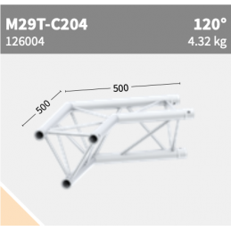 M29T-C204 Ecke 2-Weg 120° | schwarz 30%gloss | L= 50cm