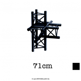 M29T-C521 Joint en T 5-voies vertical apex down | noir satiné 30%gloss | L= 71cm
