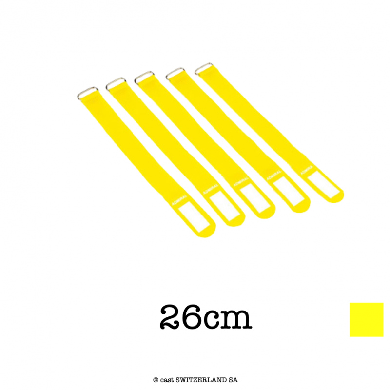 Serre-Câbles velcro Lot de 5 | jaune | L= 26cm