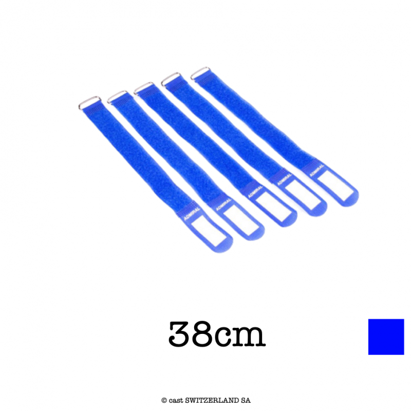 Serre-Câbles velcro Lot de 5 | bleu | L= 38cm
