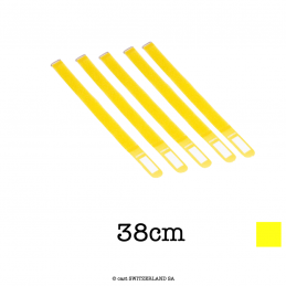 Serre-Câbles velcro Lot de 5 | jaune | L= 38cm