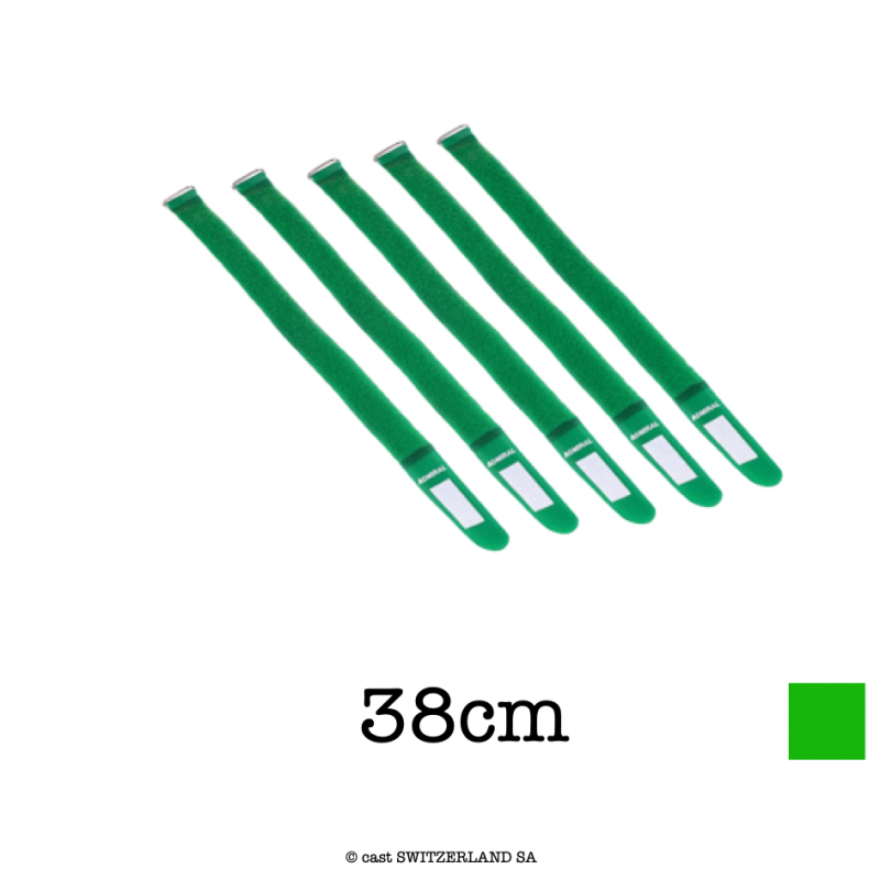Serre-Câbles velcro Lot de 5 | vert | L= 38cm