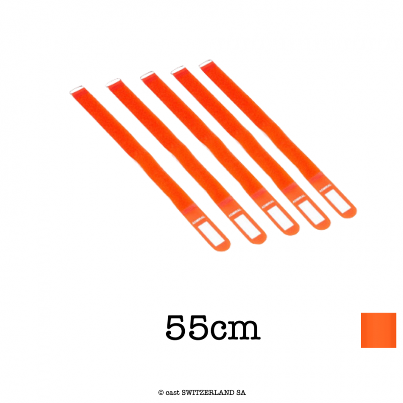 Serre-Câbles velcro Lot de 5 | orange | L= 55cm