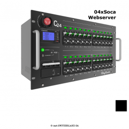 C24, 24x16A, 4x19 broches Soca, 3xPowerCon True1, CEE32 3PNPE, T23, Webserver | 01 x Disjoncteur principal (MCCB) 3PN, 63A avec 