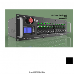 C12, 12x16A, 12xPowerCon True1, T23, Webserver | 01 x Disjoncteur principal (MCCB) 3PN, 63A avec Protection contre les surcharge