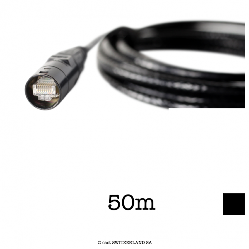 Kabel CAT6 S/FTP etherCON | schwarz, 50m