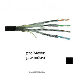 Câble Ethernet CAT6 S/FTP par mètre | noir