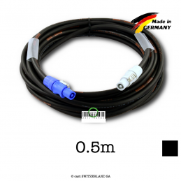 Kabel powerCON 20A | TITANEX 3G1.5 | schwarz, 0.5m