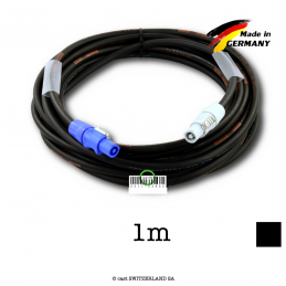 Kabel powerCON 20A | TITANEX 3G1.5 | schwarz, 1m