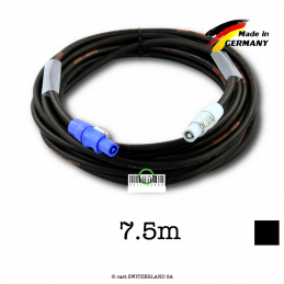 Kabel powerCON 20A | TITANEX 3G1.5 | schwarz, 7.5m