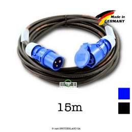 Kabel CEE16-3 PCE Blau | TITANEX 3G2.5 | schwarz, 15m