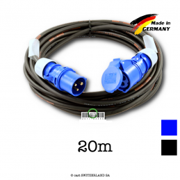 Kabel CEE16-3 PCE Blau | TITANEX 3G2.5 | schwarz, 20m
