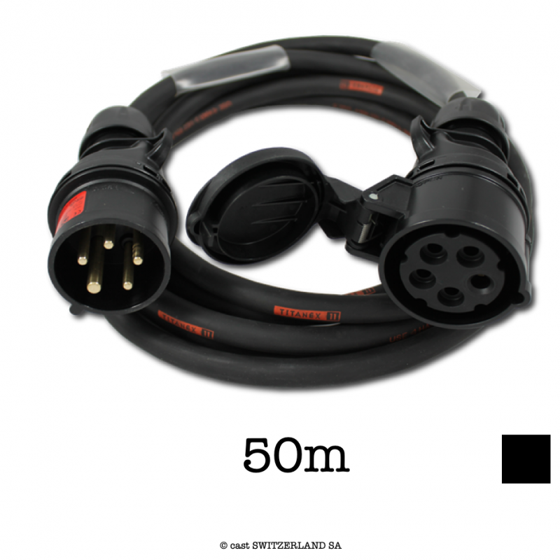 Kabel CEE32-5 PCE schwarz | TITANEX 5G6 | schwarz, 50m