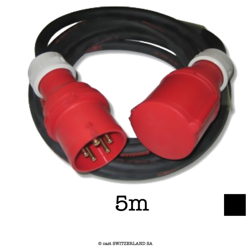 Kabel CEE32-5 PCE rot | TITANEX 5G6 | schwarz, 5m