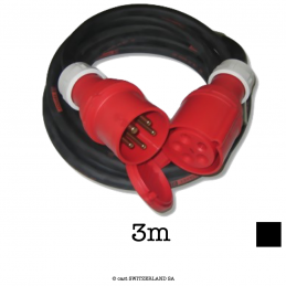 Kabel CEE16-5 PCE rot | TITANEX 5G2.5 | schwarz, 3m