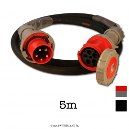 Kabel CEE63-5 PCE rot | TITANEX 5G16 | schwarz, 5m