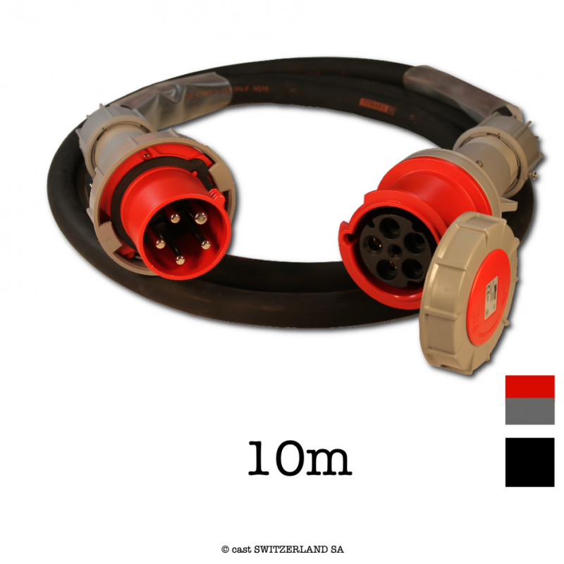 Kabel CEE63-5 PCE rot | TITANEX 5G16 | schwarz, 10m