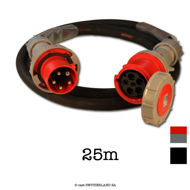 Kabel CEE63-5 PCE rot | TITANEX 5G16 | schwarz, 25m