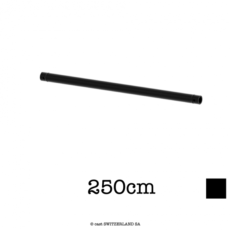 Tube en aluminium 2xCR | noir satiné gloss, 250cm
